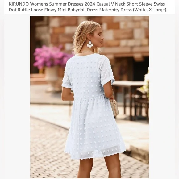 White Swiss Dot Dress - Picture 4 of 4